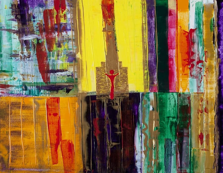 He's In The Midst — mixed media painting